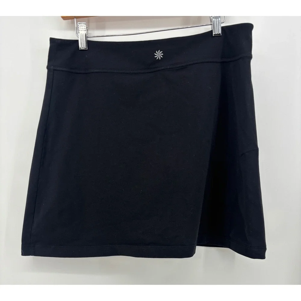 Athleta A-Line Skort Women Large Black Stretch Golf Tennis Athletic